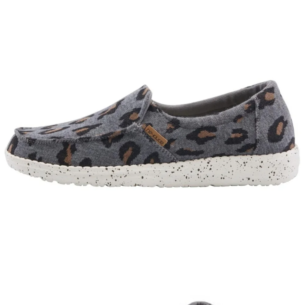 HEY DUDE WOMEN'S MISTY CHARCOAL CHEETAH - Picture 1 of 6